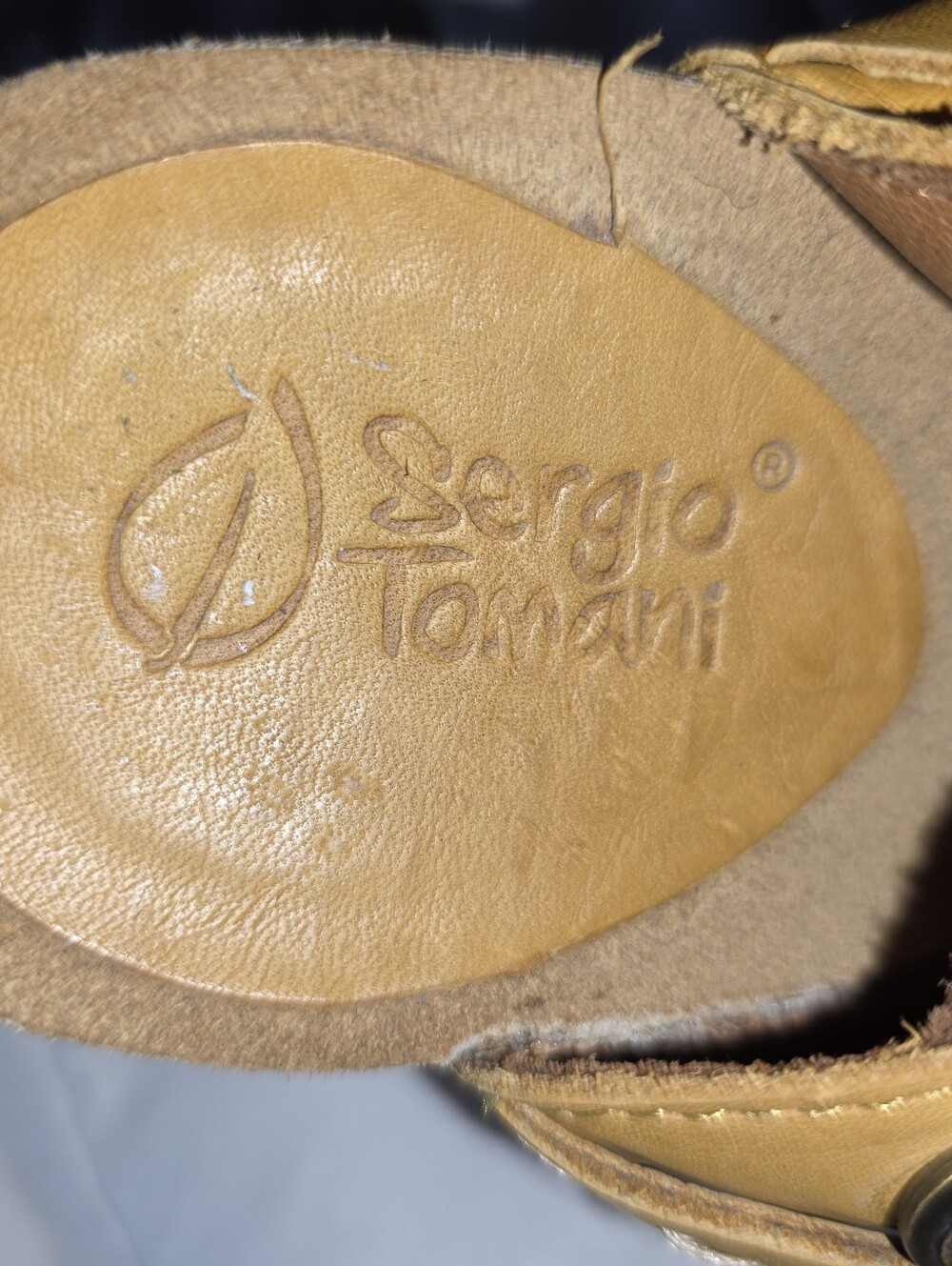 Sergio Tomani Leather Wedge Sandals Size 7 - Picture 6 of 8